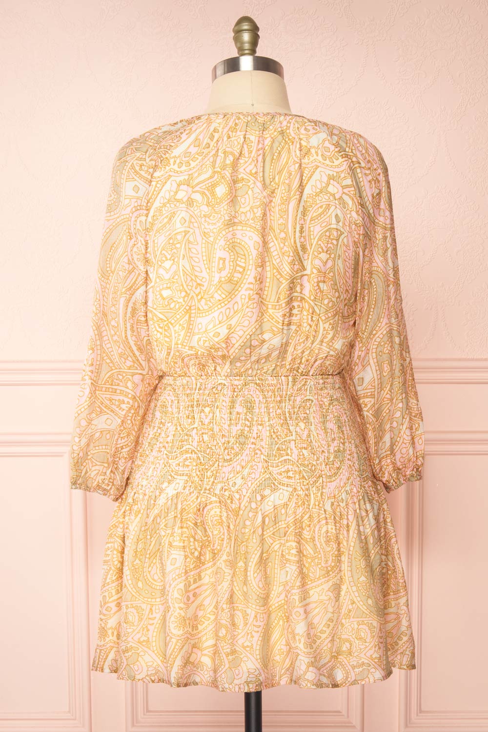 Freela | Short Paisely Patterned V-Neck Dress