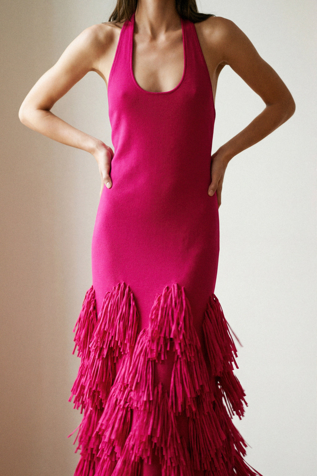 Elva Raffia Knit Midi Dress