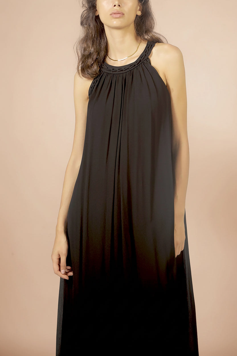 Forio | Black Maxi Halter Dress with Pockets