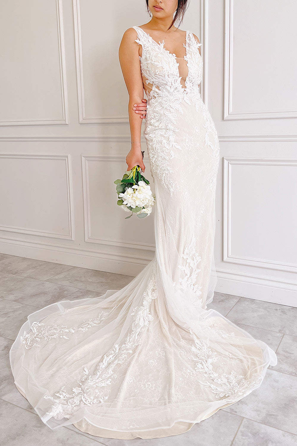 Felicia | Floral Lace Maxi Wedding Gown