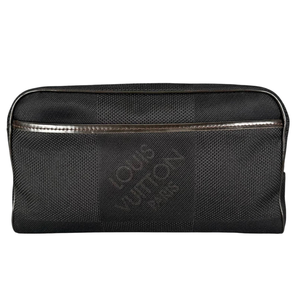Louis Vuitton Acrobat Damier Geant Noir Leather Nylon Black Belt Bag Silver