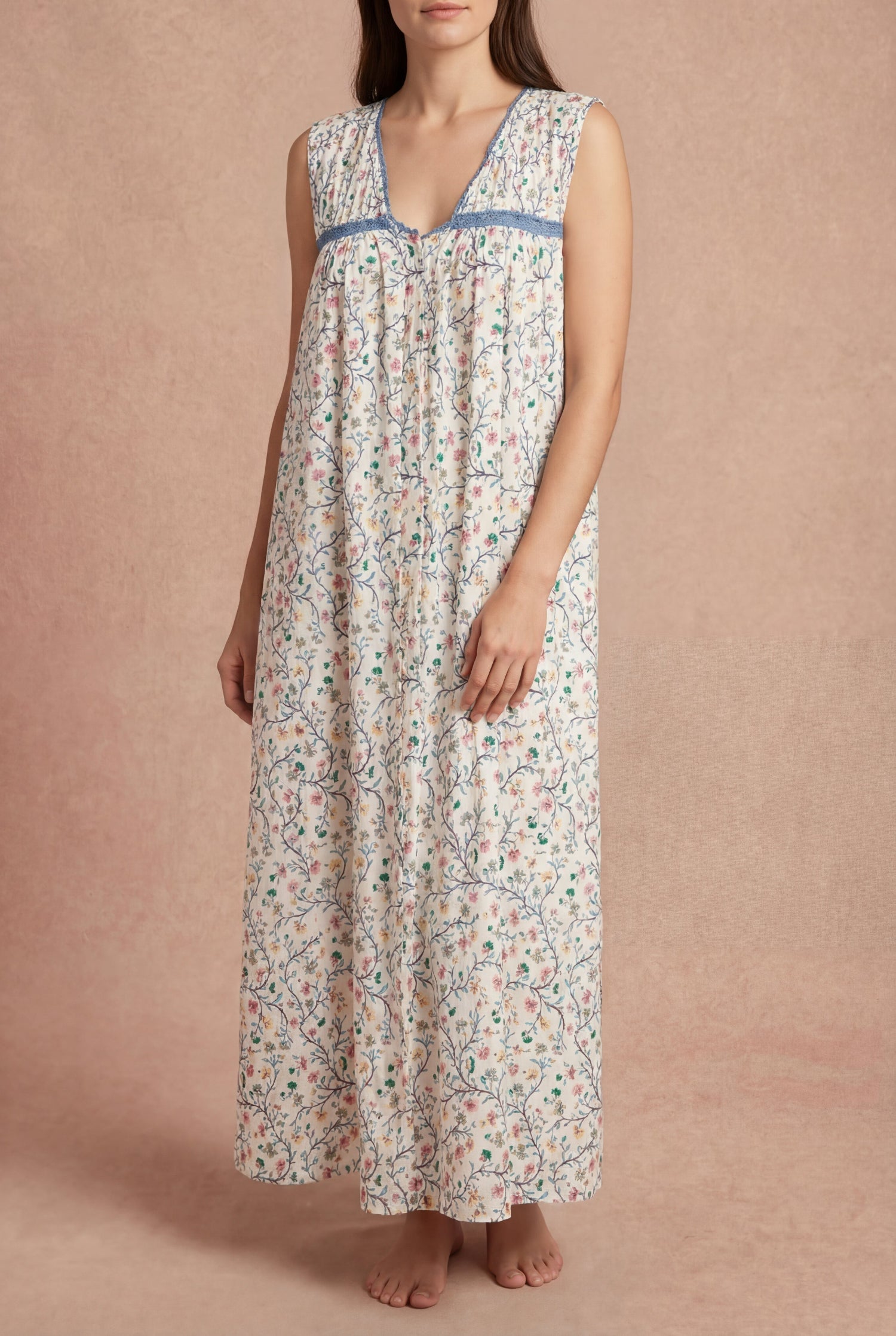 Holland | Floral Maxi Nightgown with Crochet Details by April Cornell