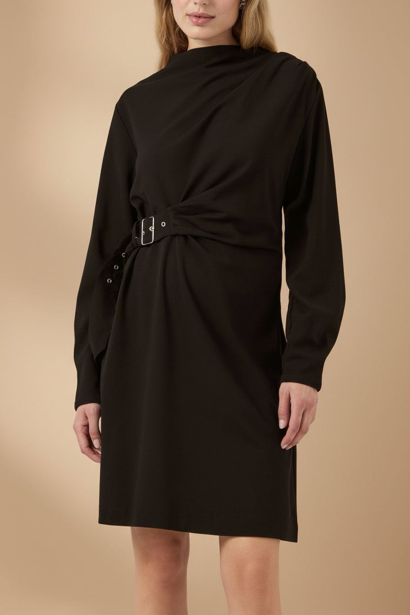 Kakina | Black Short Blazer Dress with Waist Belt