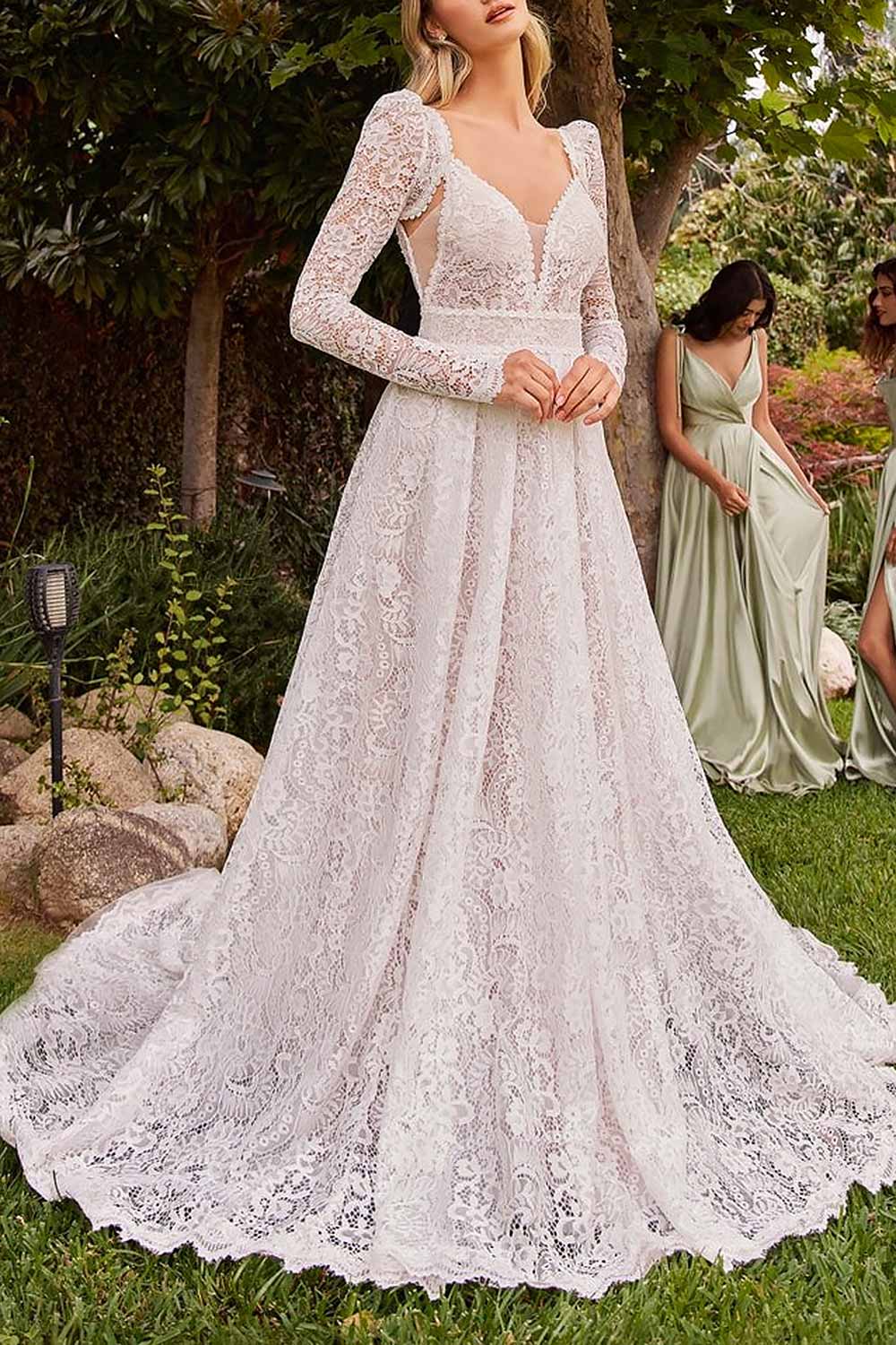 Katina | Lace Wedding Dress with Removable Sleeves