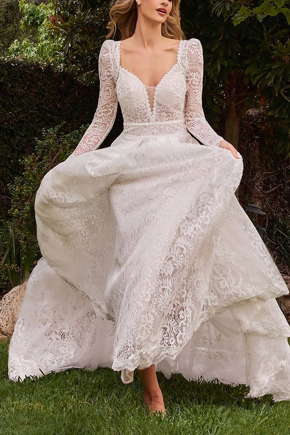 Katina | Lace Wedding Dress with Removable Sleeves