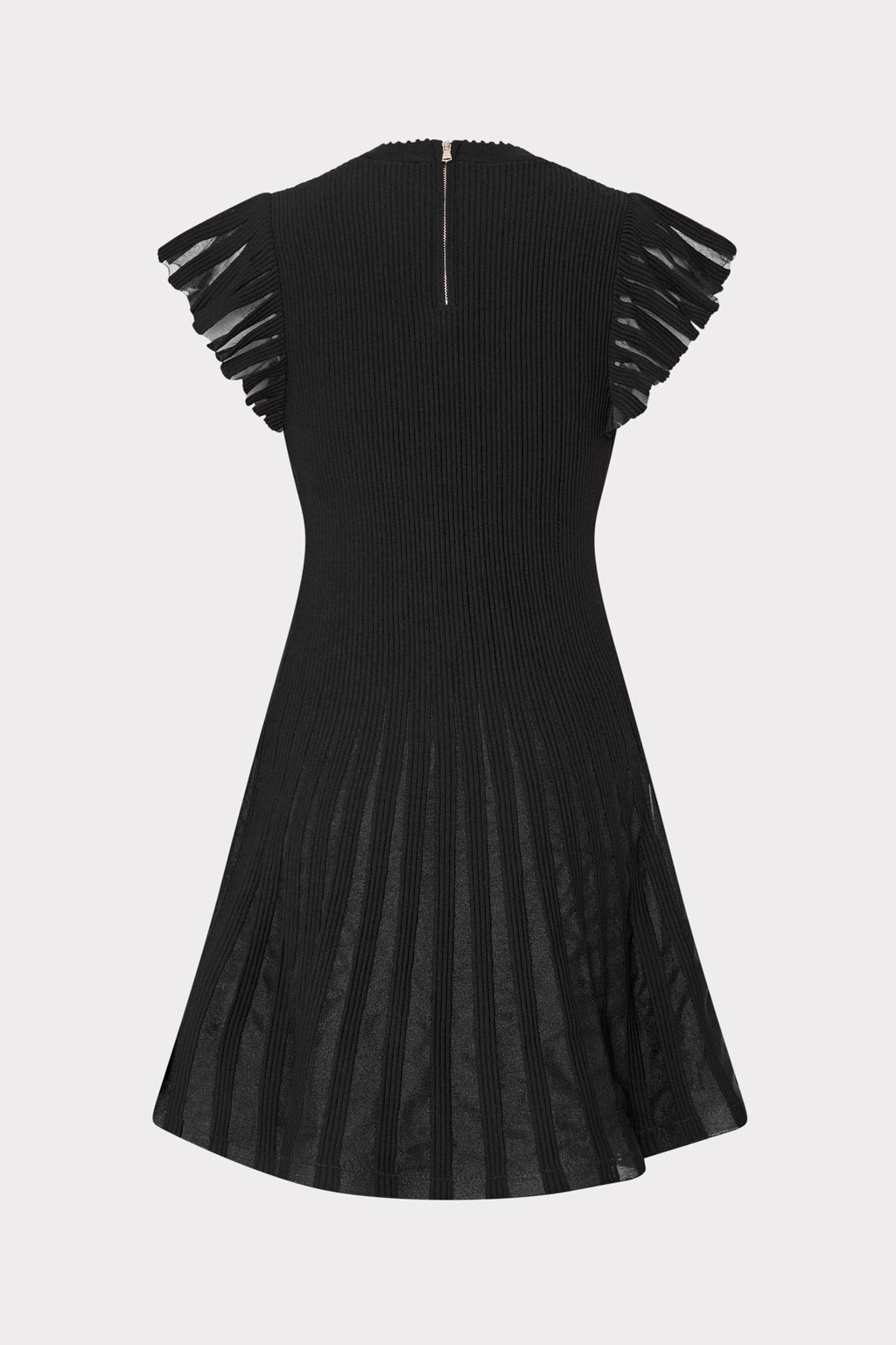 Sheer Flutter Sleeve Knit Dress