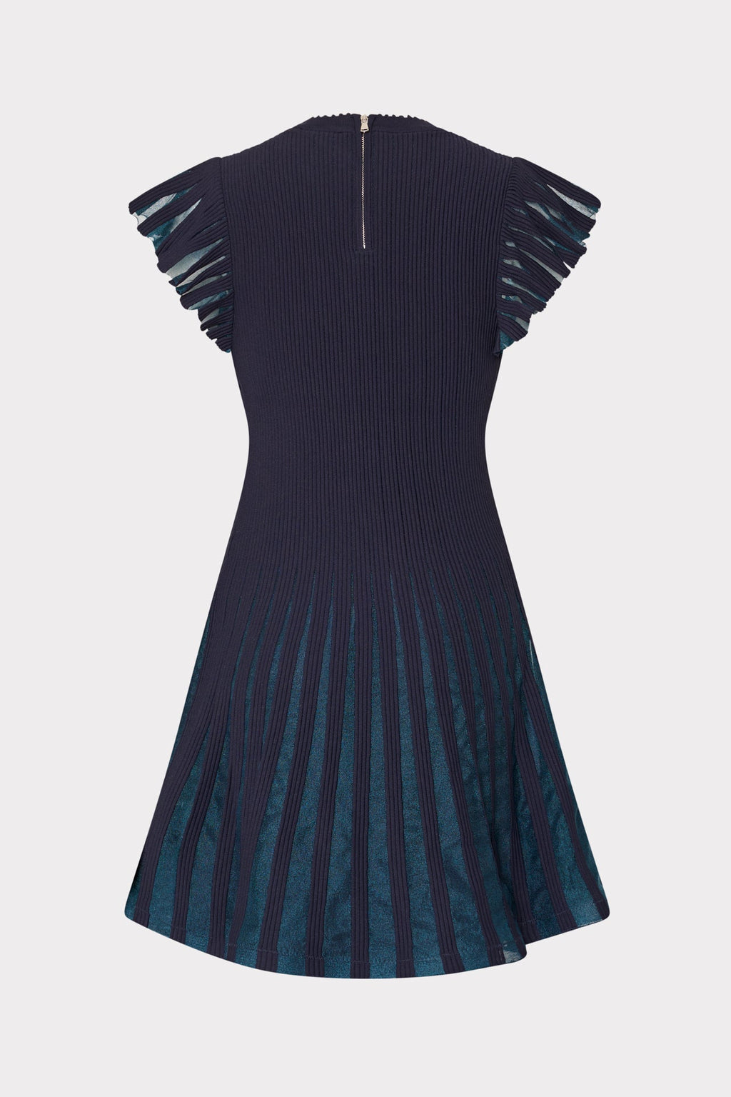 Sheer Flutter Sleeve Knit Dress