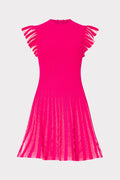 Sheer Flutter Sleeve Knit Dress