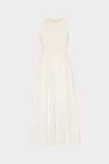 Geo Eyelet Knit Combo Midi Dress