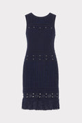 Beaded Fringe Knit Shell Dress