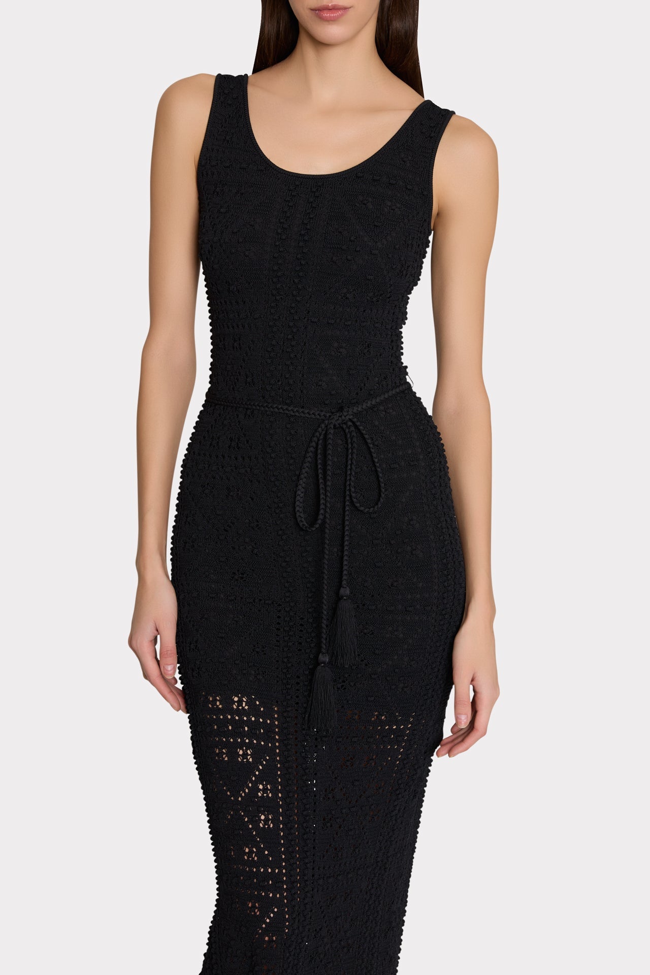 Bubble Pointelle Knit Midi Dress