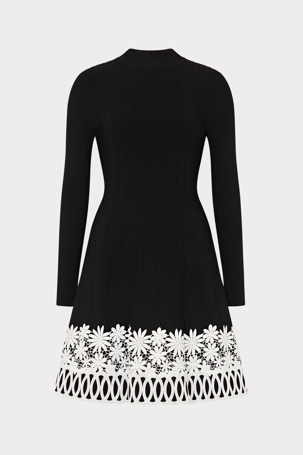 Lace Trim Fit And Flare Mini Dress