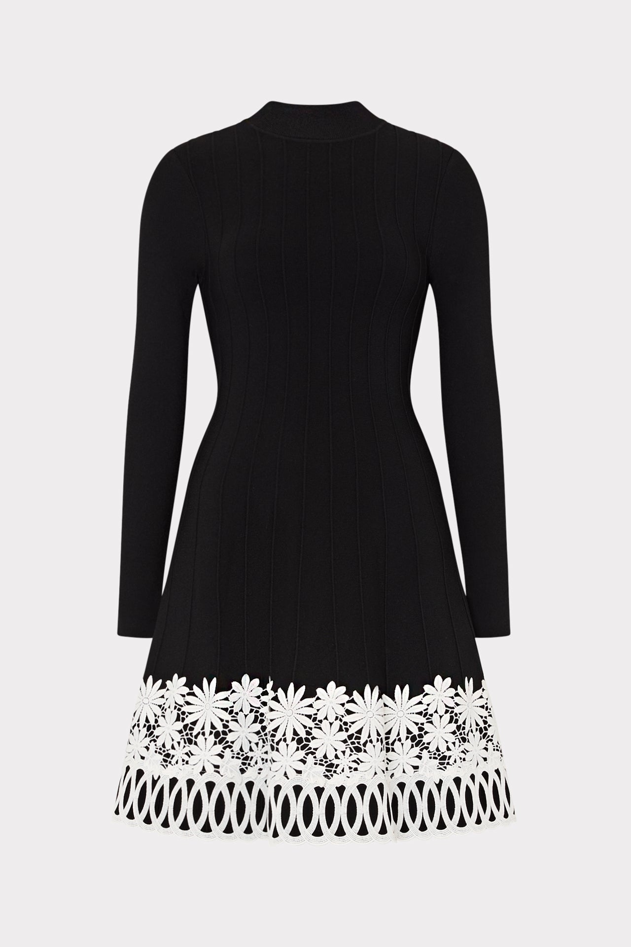 Lace Trim Fit And Flare Mini Dress