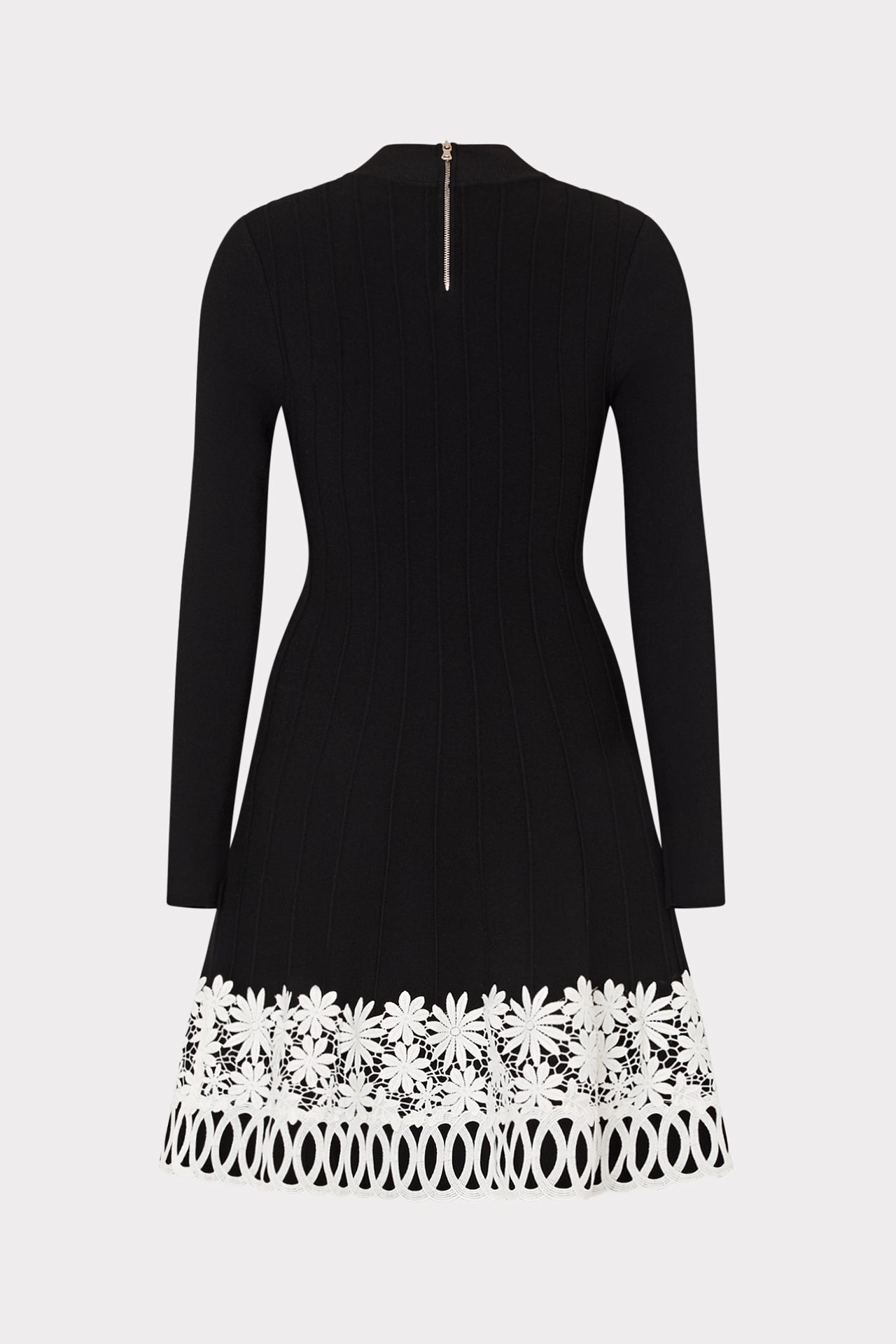 Lace Trim Fit And Flare Mini Dress