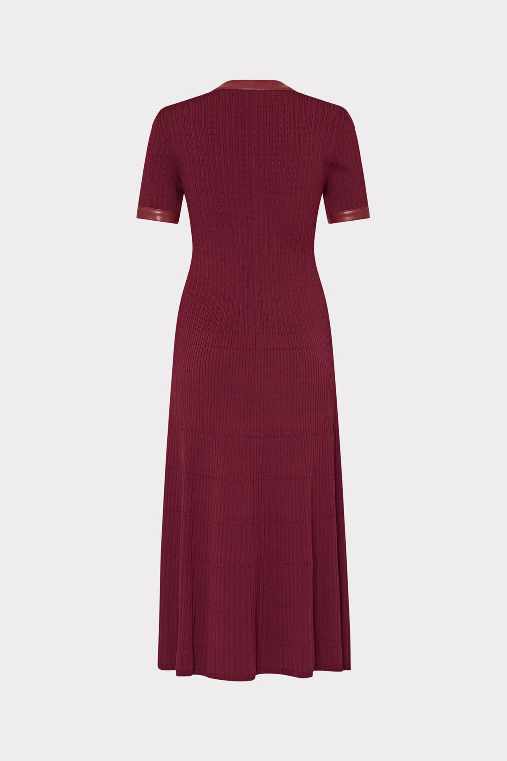 Leather Detail Knit Midi Dress