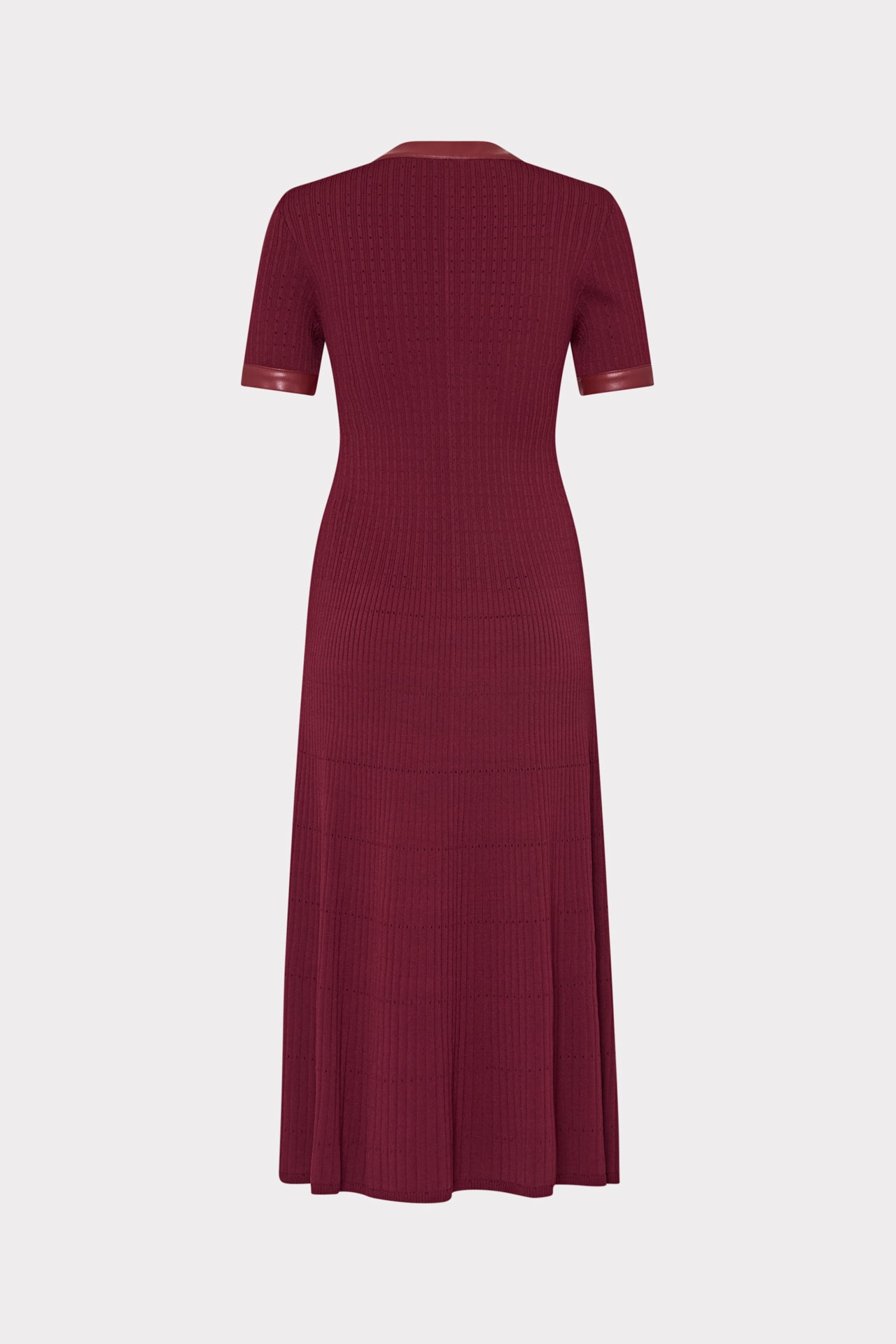 Leather Detail Knit Midi Dress