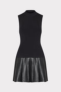 Leather Skirt Knit Dress
