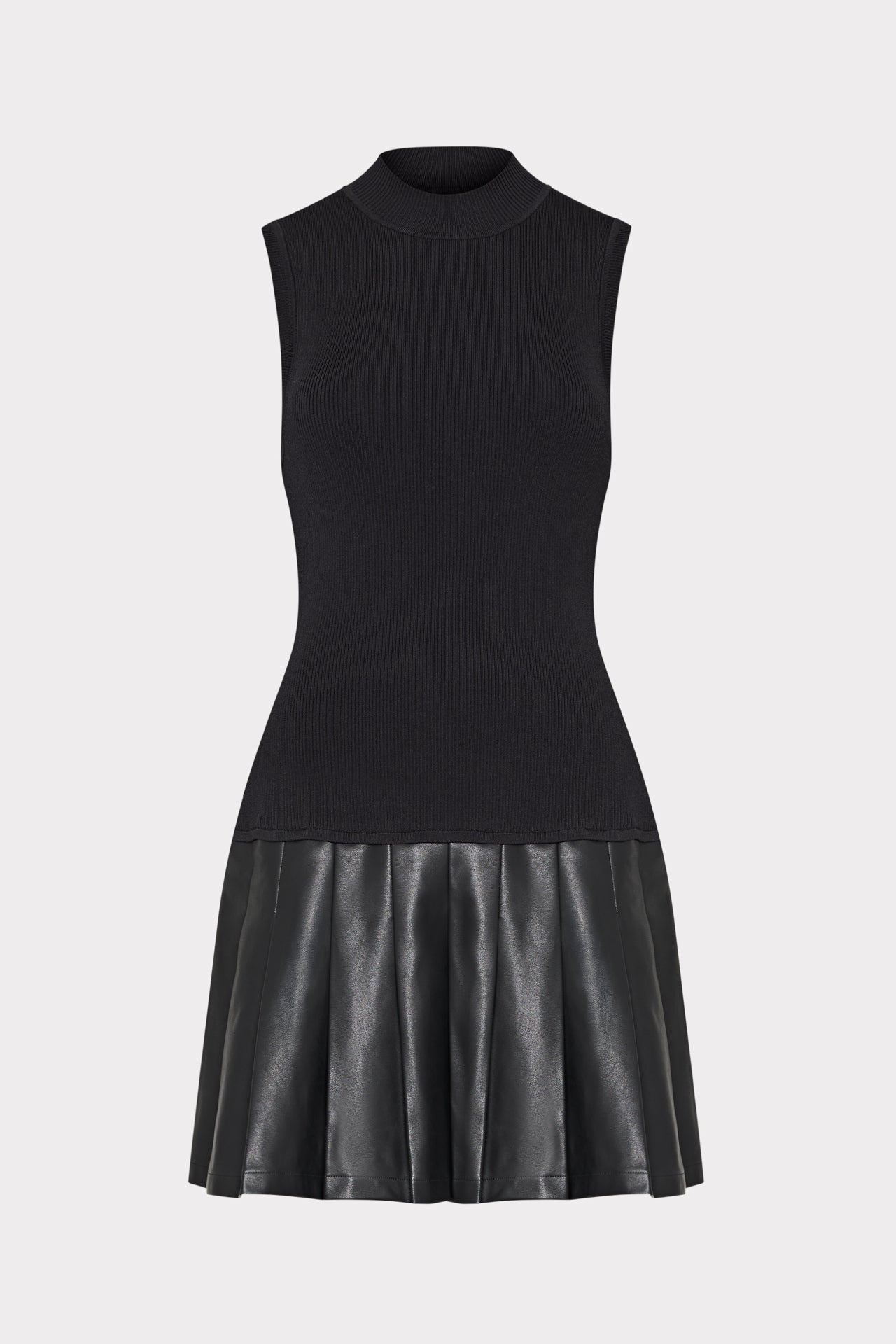 Leather Skirt Knit Dress