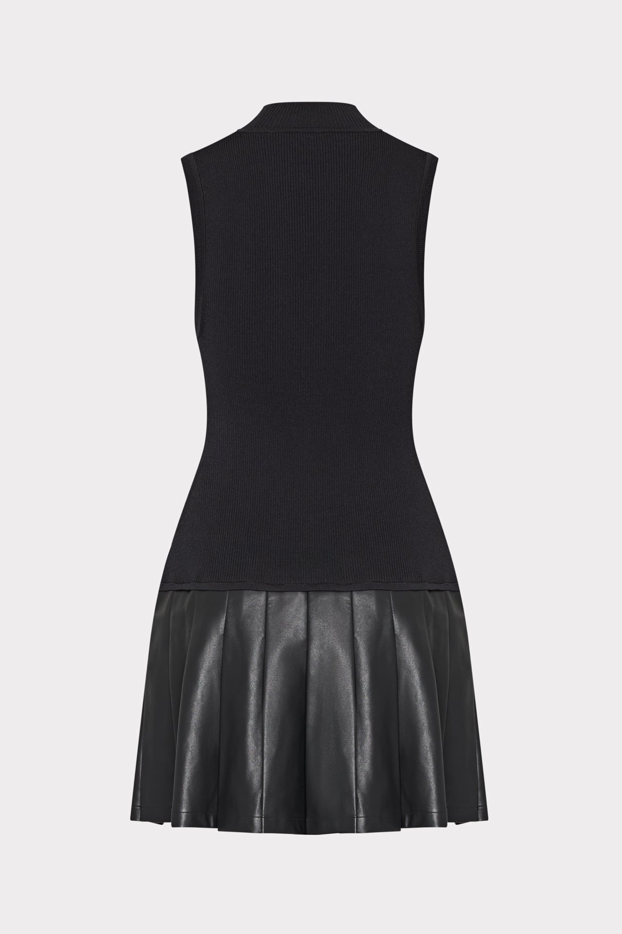 Leather Skirt Knit Dress