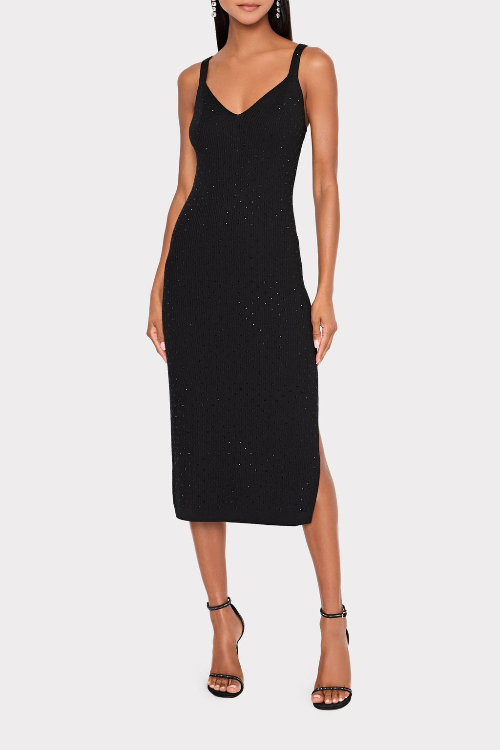 Rhinestone Knit Cami Midi Dress