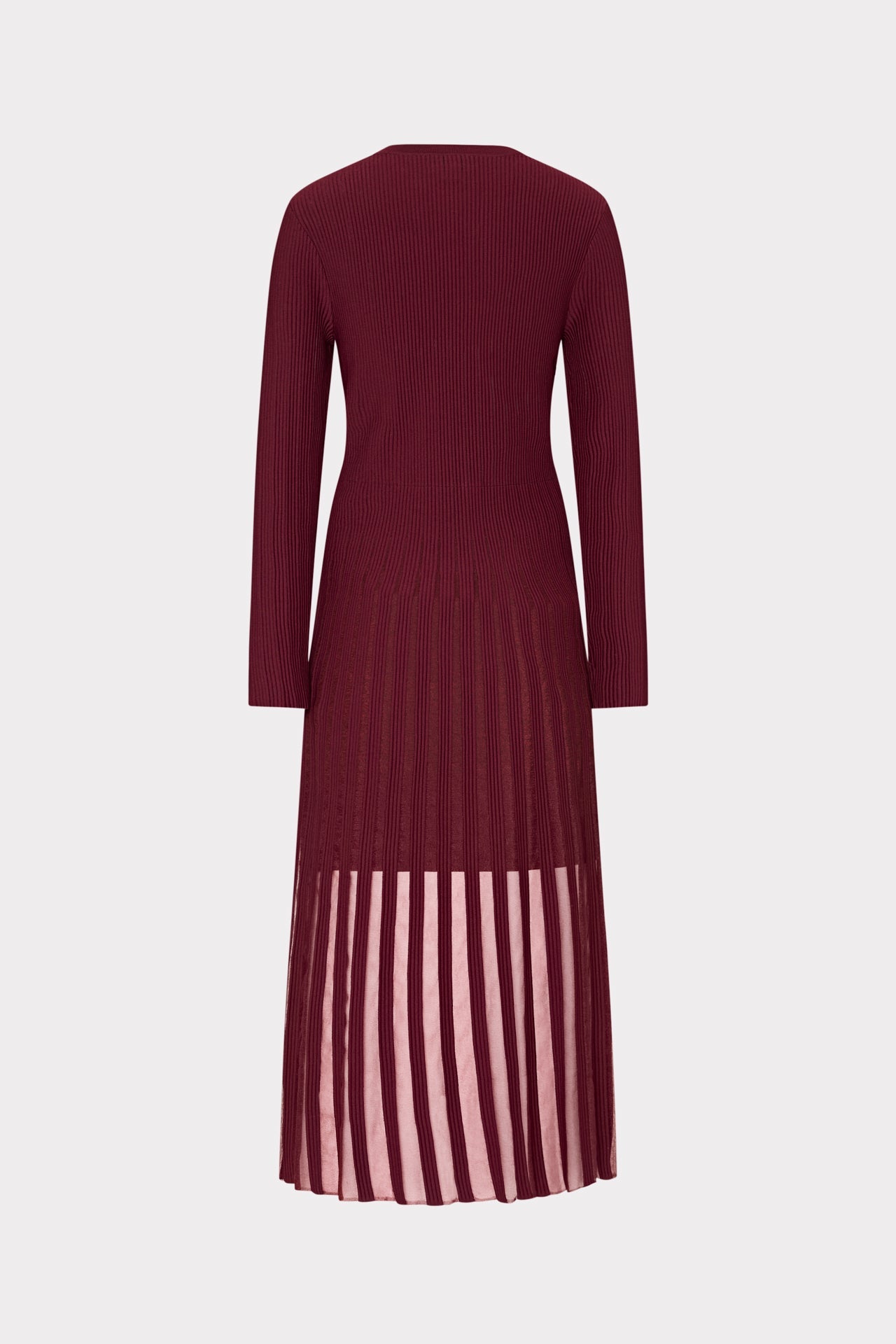 Sheer Knit Long Sleeve Midi Dress