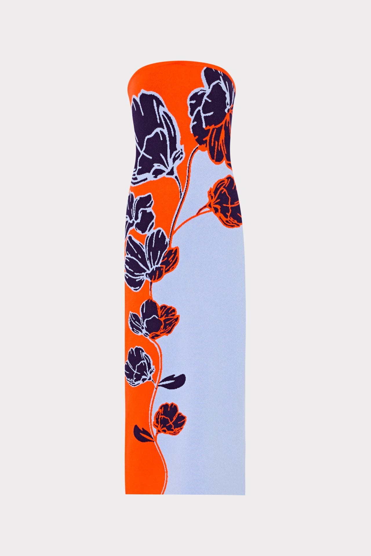 Simone Strapless Split Floral Midi Dress