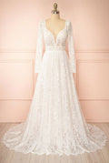Katina | Lace Wedding Dress with Removable Sleeves
