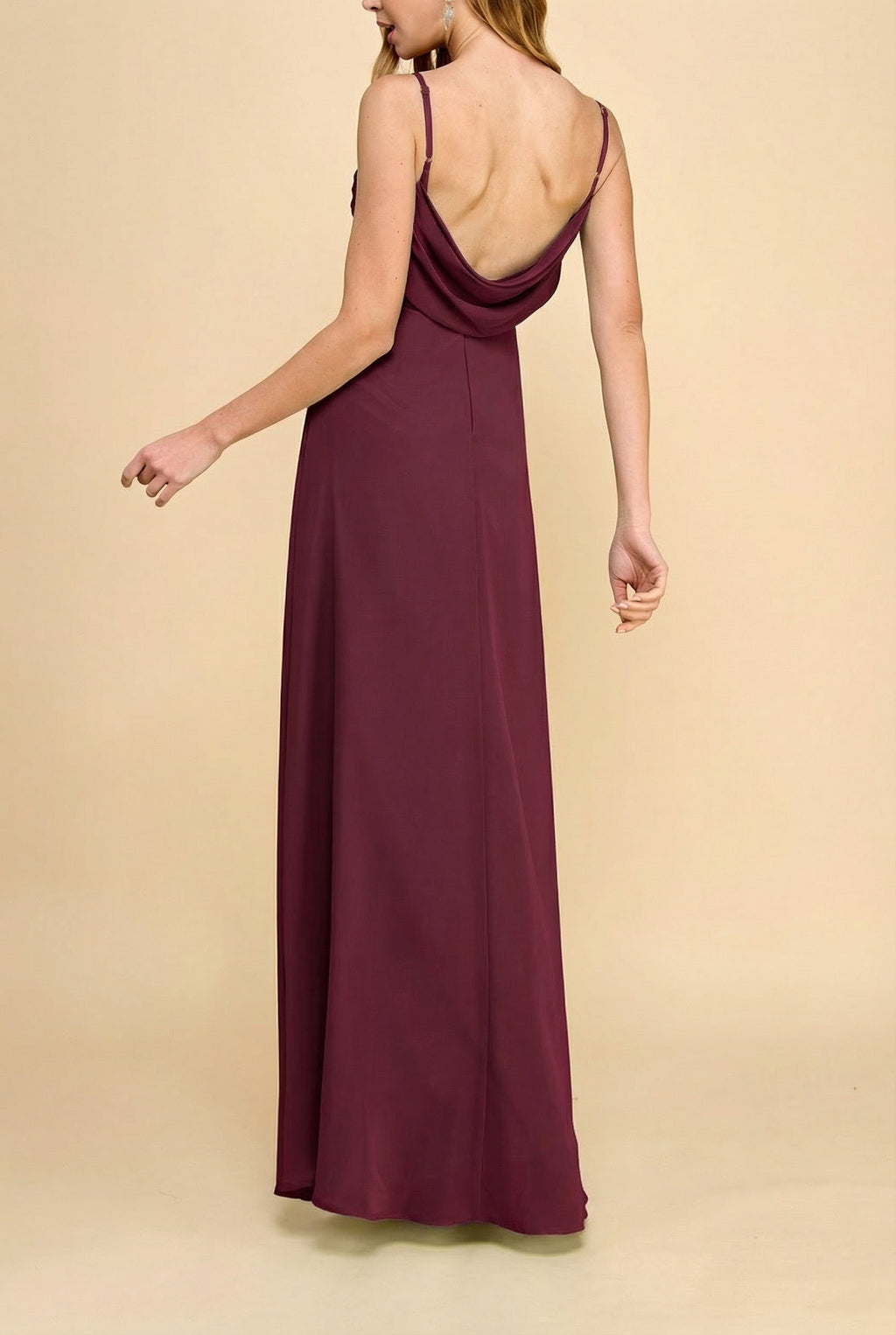 Kieran Burgundy | A-Line Maxi Dress with Lace