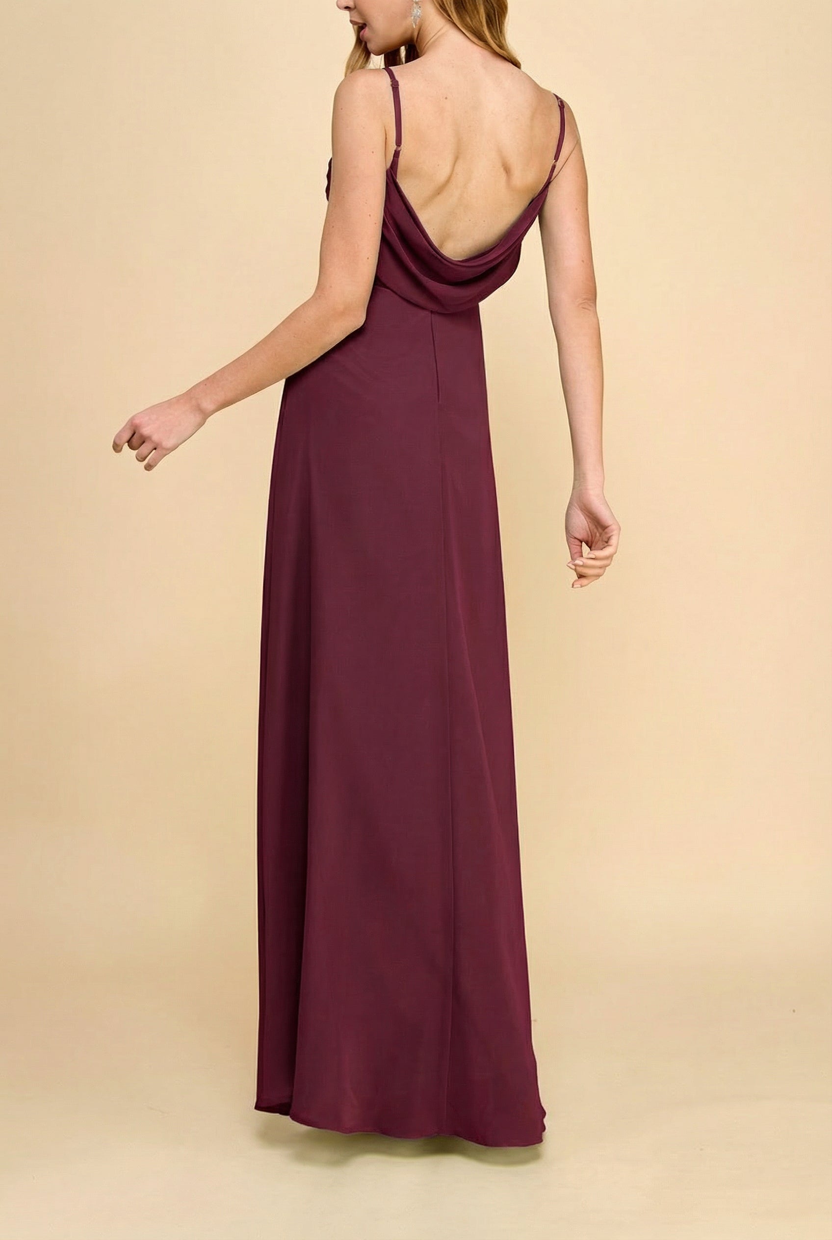 Kieran Burgundy | A-Line Maxi Dress with Lace