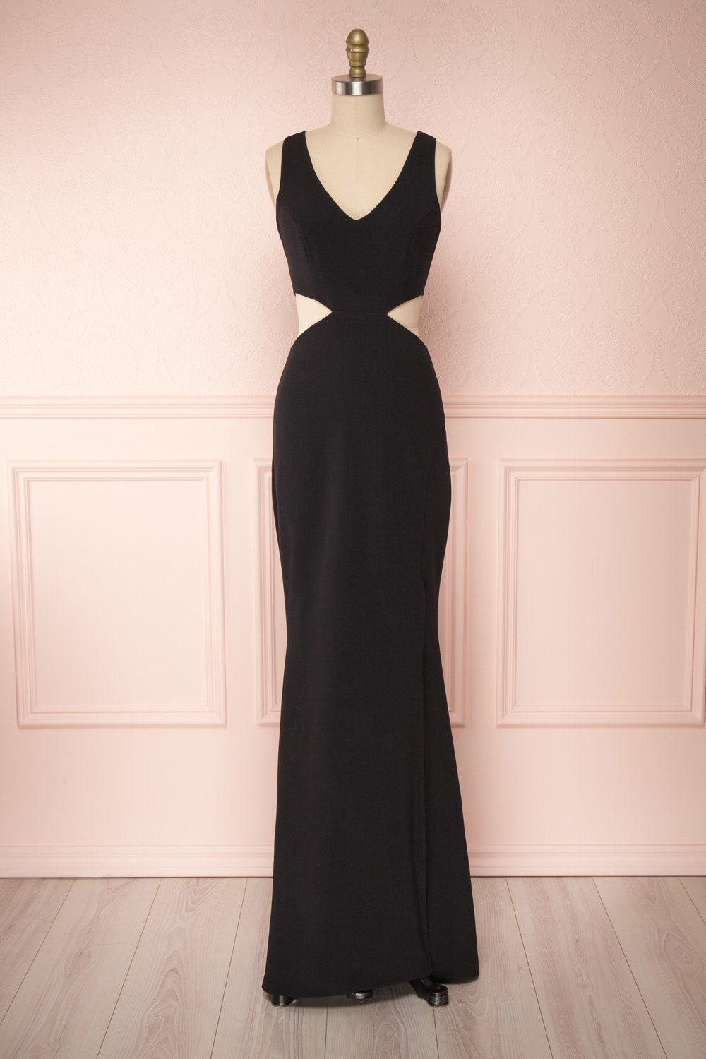 Kiira Black | Mermaid Maxi Gown with Cut-Outs and Slit by Arti Gogna