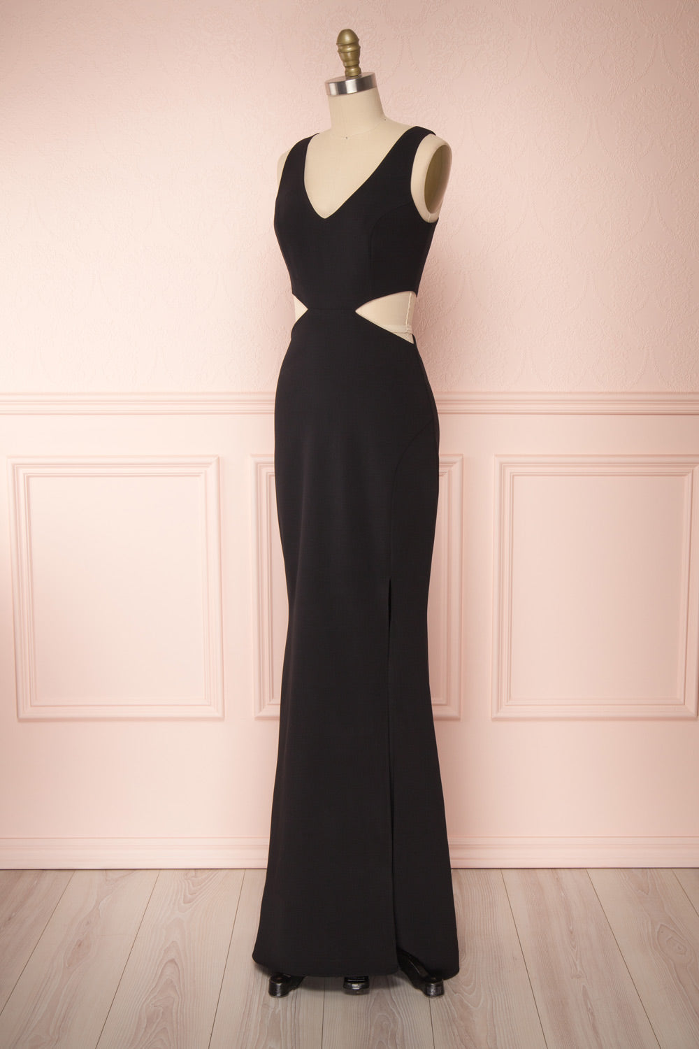 Kiira Black | Mermaid Maxi Gown with Cut-Outs and Slit by Arti Gogna