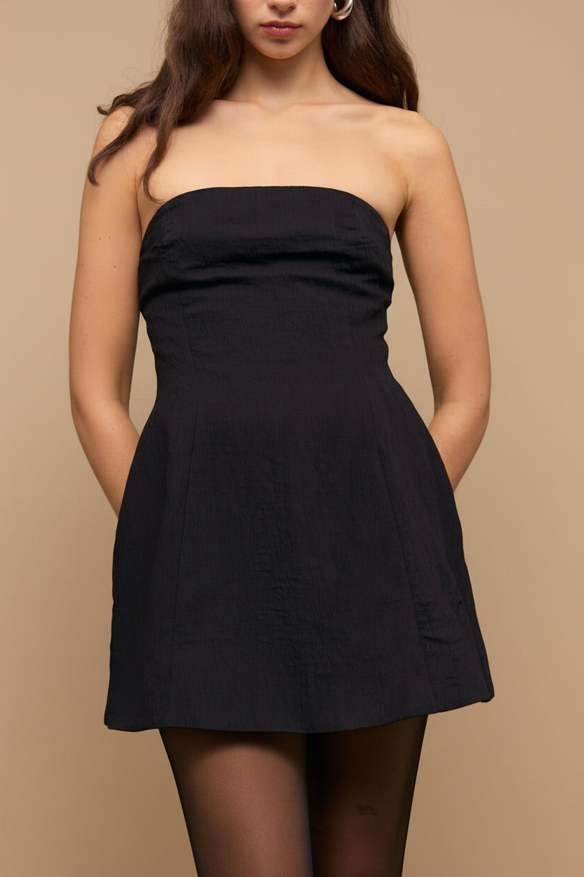 Lithgow | Mini Strapless Black Dress