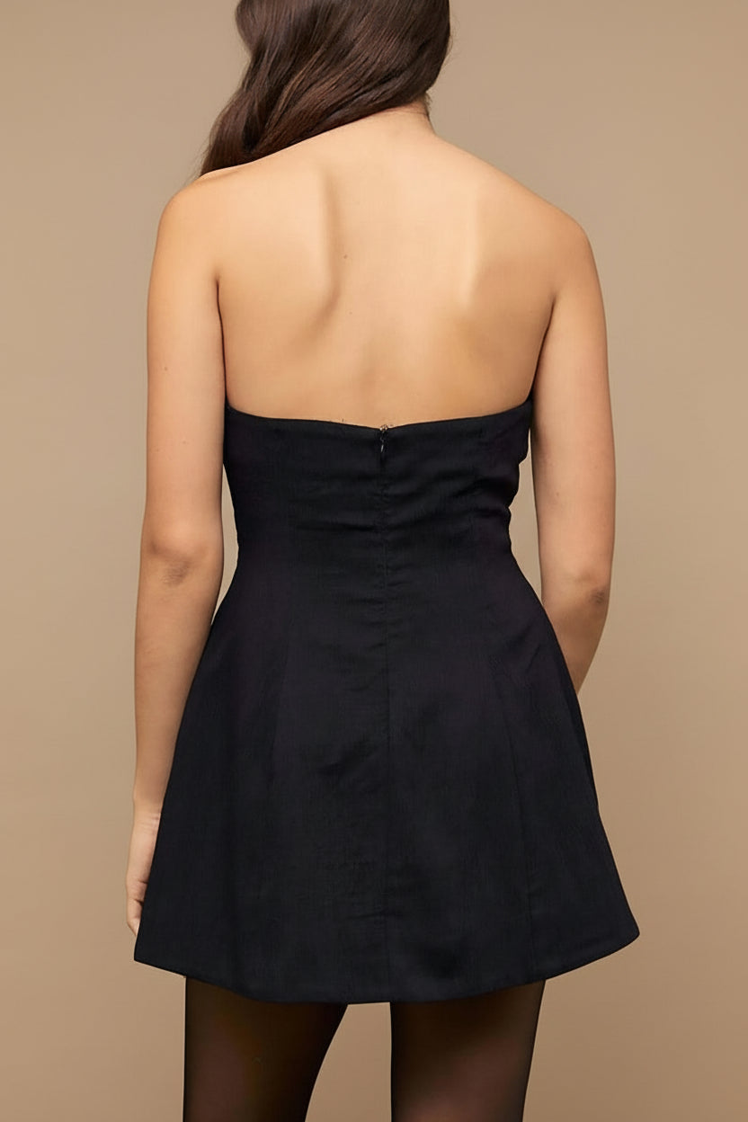 Lithgow | Mini Strapless Black Dress