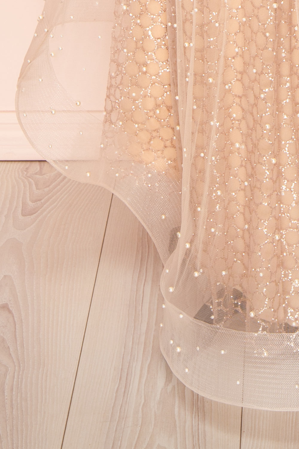 Laelia | Long Sleeve Beaded High-Low Midi Dress