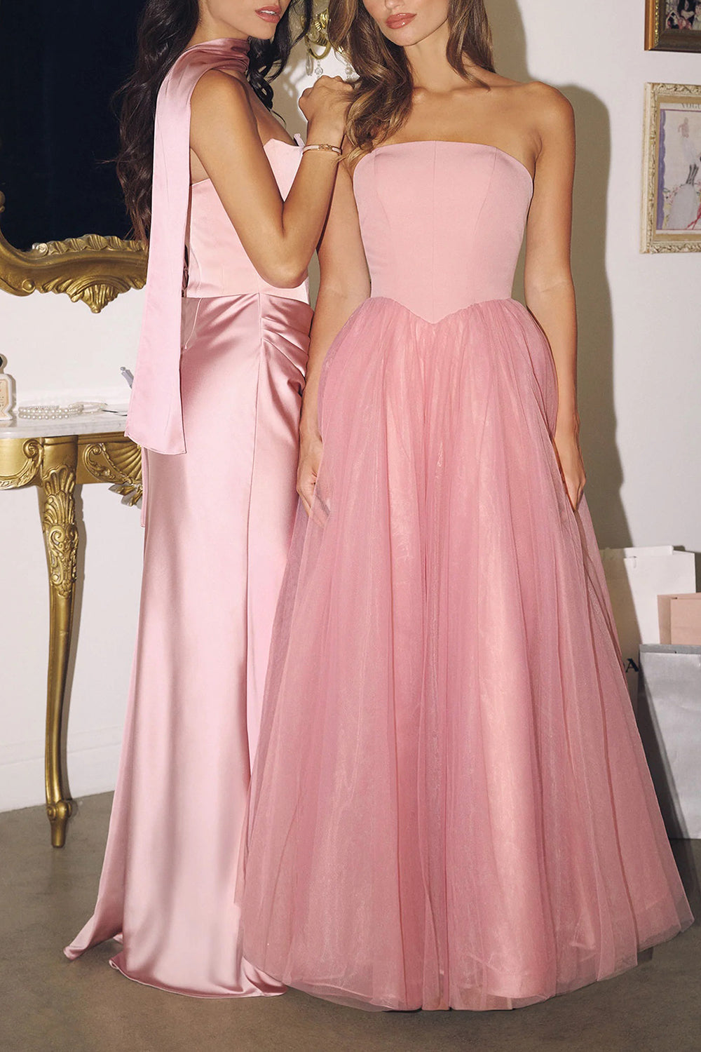 Makoto Pink | Maxi Strapless A-Line Dress