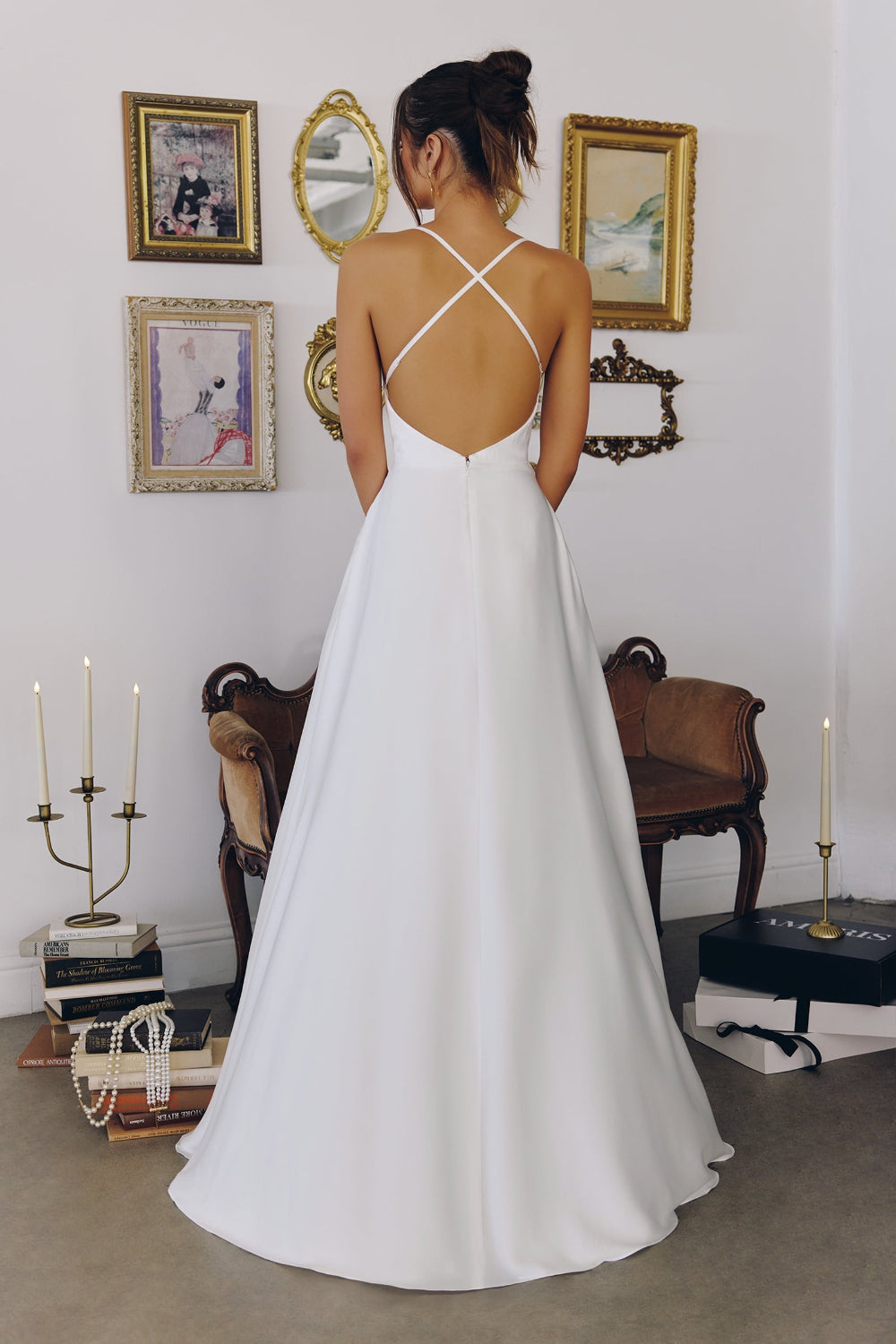 Nadiene | Satin Wedding A-Line Maxi Dress