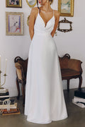 Nadiene | Satin Wedding A-Line Maxi Dress