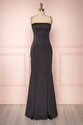 Naomie Black | Silky Mermaid Gown with Slit by Arti Gogna
