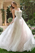 Oliva | Wedding Lace A-Line Dress with Pearls