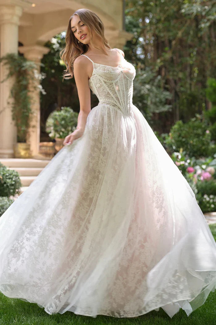 Oliva | Wedding Lace A-Line Dress with Pearls