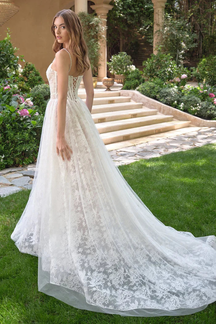 Oliva | Wedding Lace A-Line Dress with Pearls