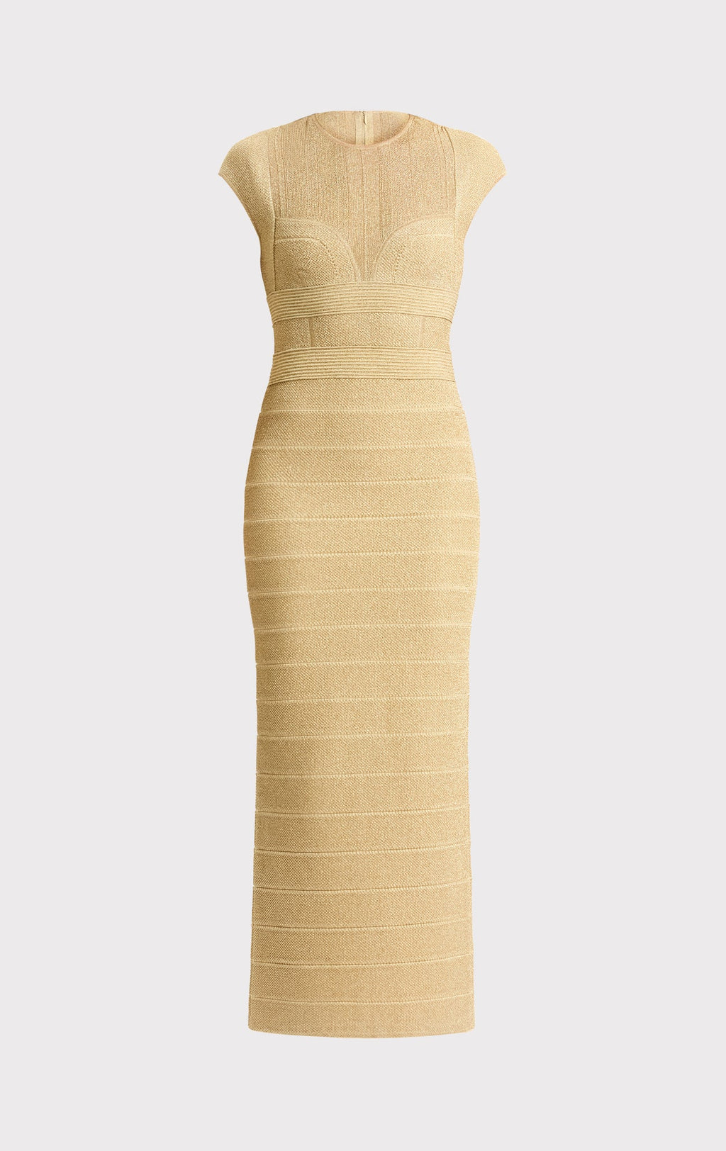 TEXTURED SHEER BUSTIER GOWN