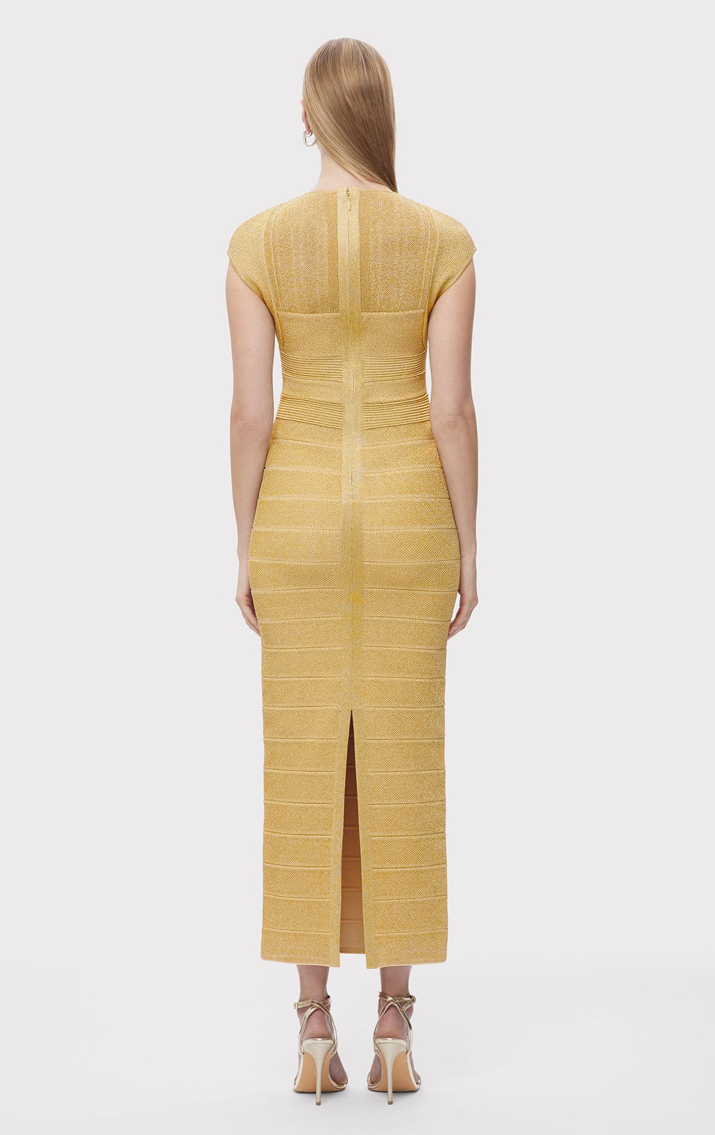 TEXTURED SHEER BUSTIER GOWN