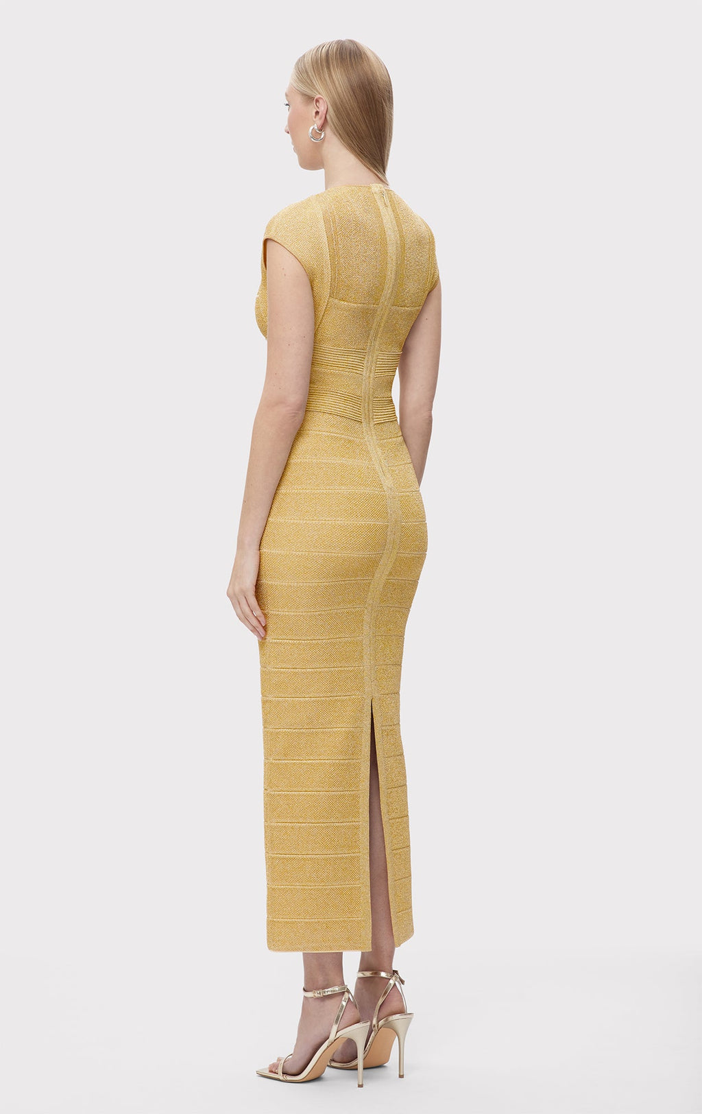TEXTURED SHEER BUSTIER GOWN