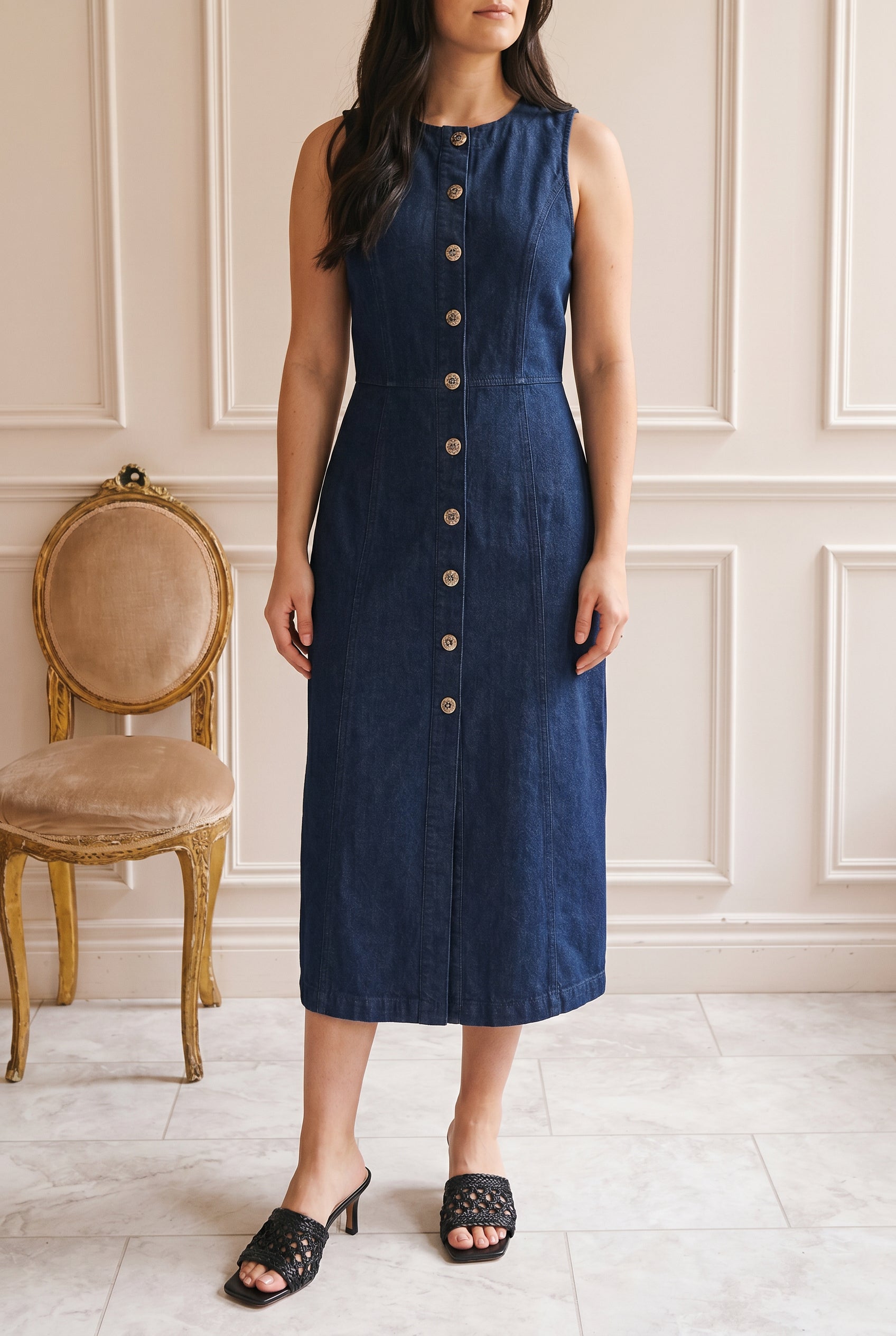 Potenza | Sleeveless Denim Midi Dress
