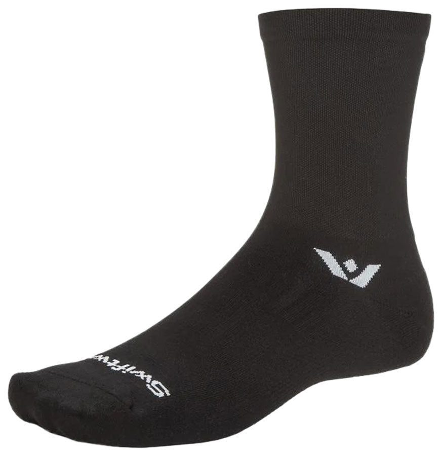 Swiftwick Aspire Mid-Crew Socks - Circuit Black Large