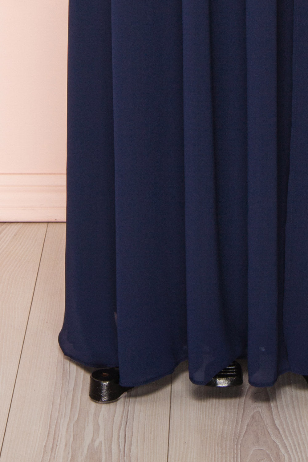 Senji Navy | Backless Chiffon and Lace Gown