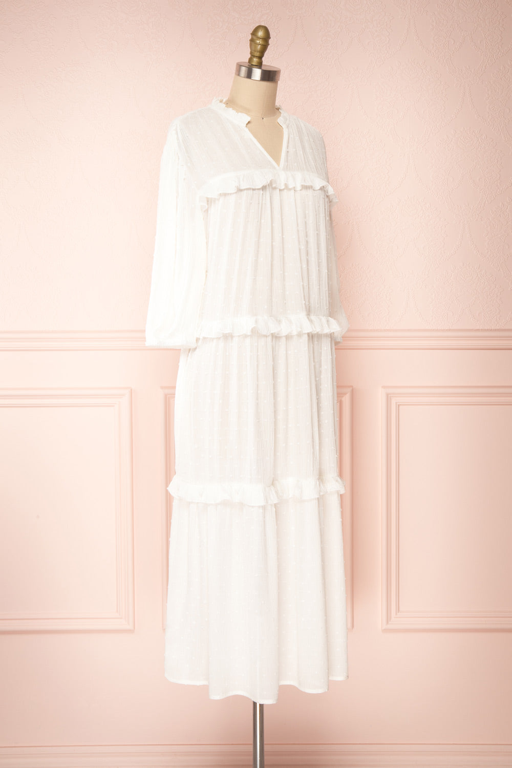 Tatiana | Long Sleeve Plumetis Dress
