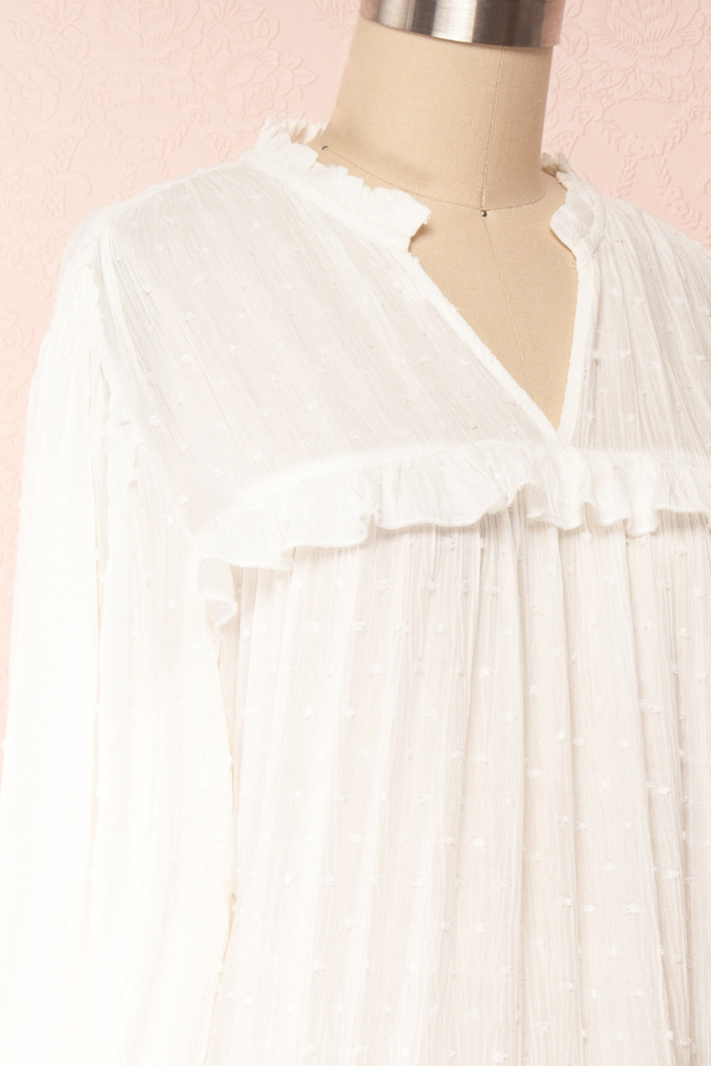 Tatiana | Long Sleeve Plumetis Dress