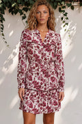 Tirzah Mini Dress  - V Neckline in Gamay Print